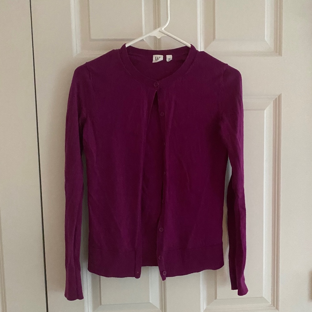 Gap cotton cardigan fuchsia